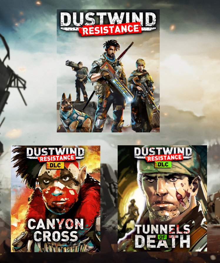 dustwind_game's tweet photo. #Dustwind #Resistance #bundle Available #NOW
Check it out: https://t.co/mlJ3UGU4J7
#postapo #isometrics #tactical https://t.co/6Z5bD37JWL