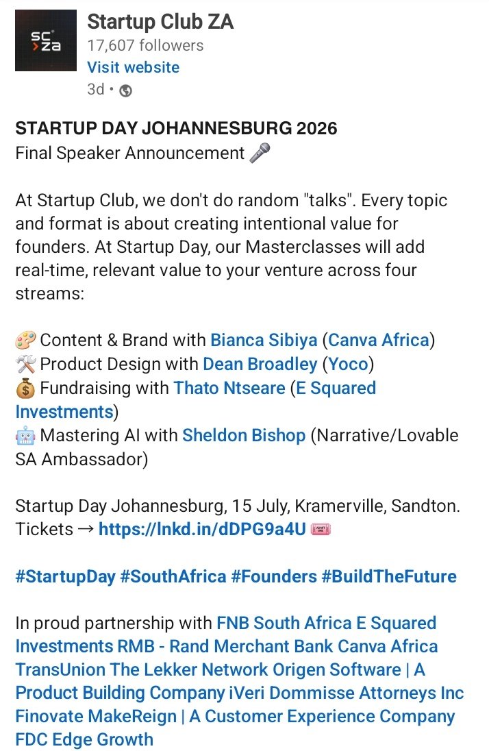 ThabangTye's tweet photo. @GaytonMcK Good Afternoon Minister,I hope this finds you well. May you please sponsor me with a ticket to Startup Club https://t.co/13snqra8BN