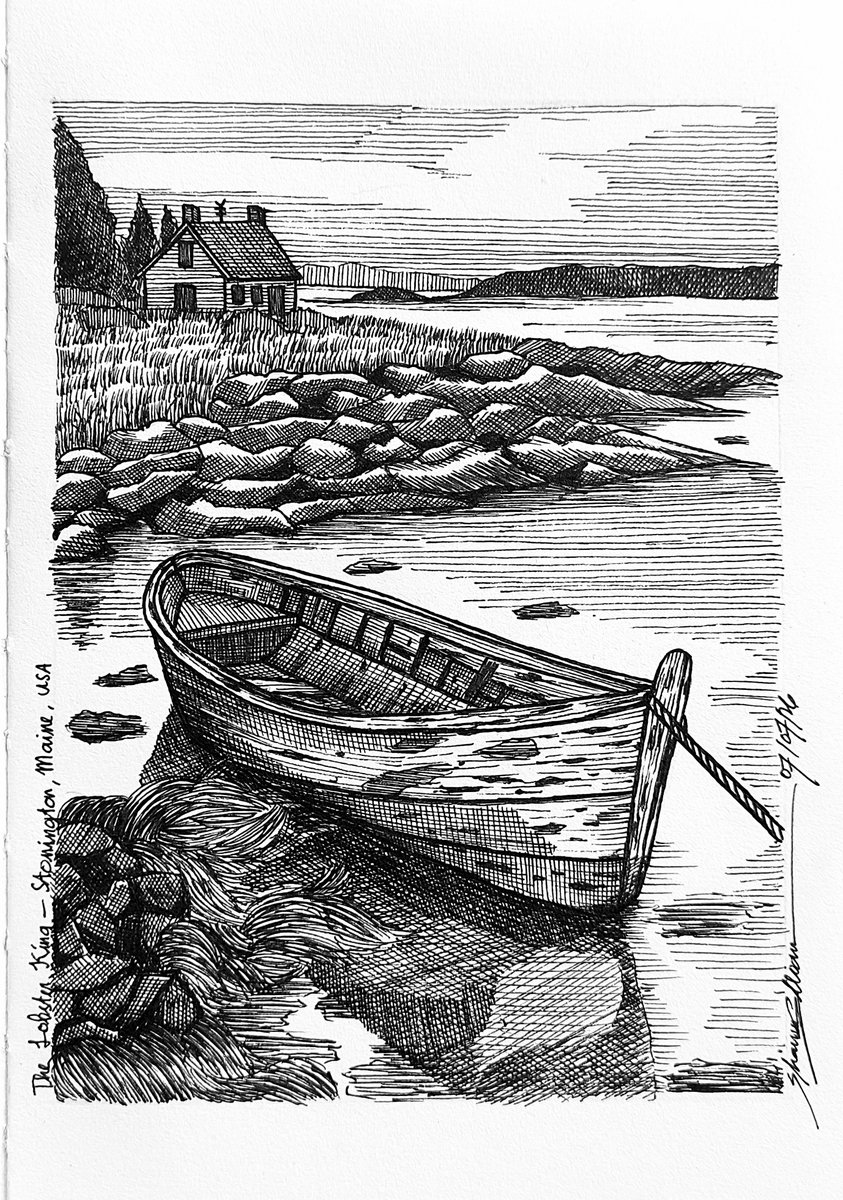 shawnellian's tweet photo. The Lobster King — Stonington, Maine, USA
Created for virtual_sketchers's drawing challenge on IG
Medium: Pen on Paper
#virtualsketchers #penandink #mainecoast #inkartwork #ink #artcommunity #humanmade https://t.co/eSTqLSpPPk