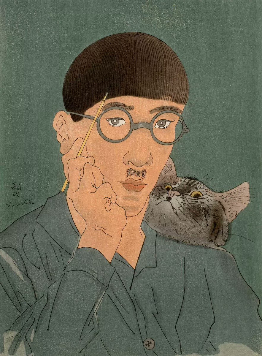 vvs00's tweet photo. Un artista que descubrí gracias a «El nervio óptico» de María Gainza: Tsuguharu Foujita y su pasión por los gatos. https://t.co/TfcJmudhBi