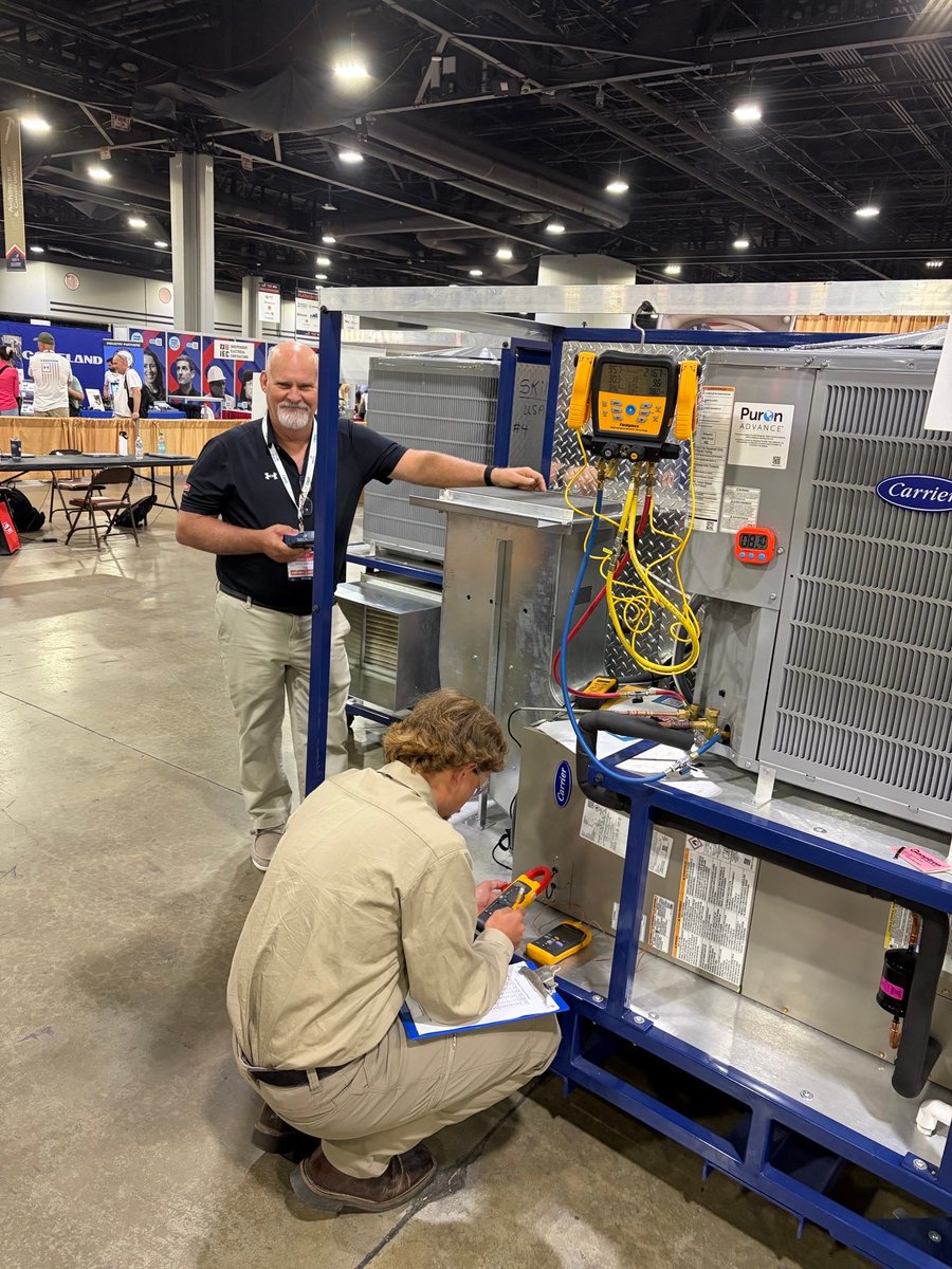 CarrierAtHome's tweet photo. Carrier was proud to support this year's SkillsUSA National Leadership &amp; Skills Conference, where students showcased their talents through hands-on HVAC installation, service, troubleshooting, and maintenance competitions. https://t.co/M88eFg8Kir