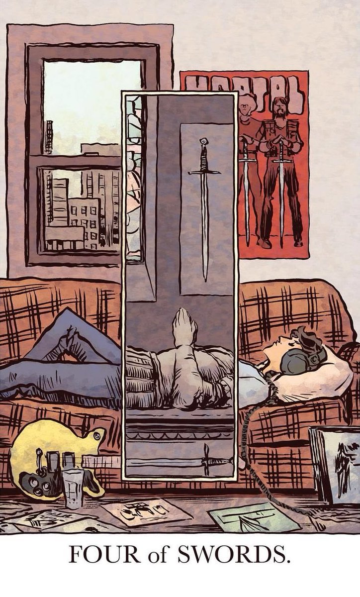 magiksme's tweet photo. 4 de espadas no the unveiled tarot https://t.co/TBkNLbtpDE