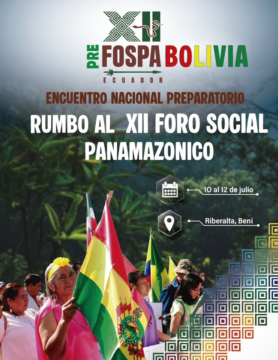 SumandoVocesBo's tweet photo. 🌴 Pre FOSPA Bolivia reúne a organizaciones sociales para debatir preocupaciones y necesidades en torno a cinco ejes: tierra y territorio, cambio climático, minería, derechos indígenas y derechos de las mujeres.
https://t.co/q87ExZyrmS
#Bolivia #PreFOSPA #FOSPA2026 https://t.co/pOIj5esZdH