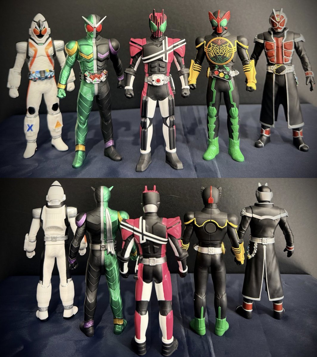 KamenRiderStore's tweet photo. 【#仮面ライダーストア東京店 情報】

明日7/11(土)から、今後販売予定のストアオリジナルアイテム『仮面ライダーソフビシリーズ 重塗装ver.』サンプル展示がスタート❗️🕰
#仮面ライダーディケイド ～ #仮面ライダージオウ の全11種をひと足早くご覧いただけます👀✨️
ご来店の際は是非チェックしてみてください📸