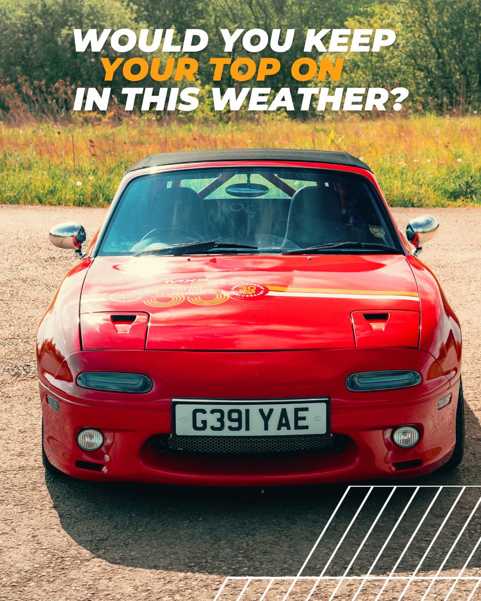 MX5parts's tweet photo. Would you be mad enough to keep your top off in this weather?

#ClassicCar #mx5world #mx5ownersclub #mx5parts https://t.co/nVF5q1Ecyt