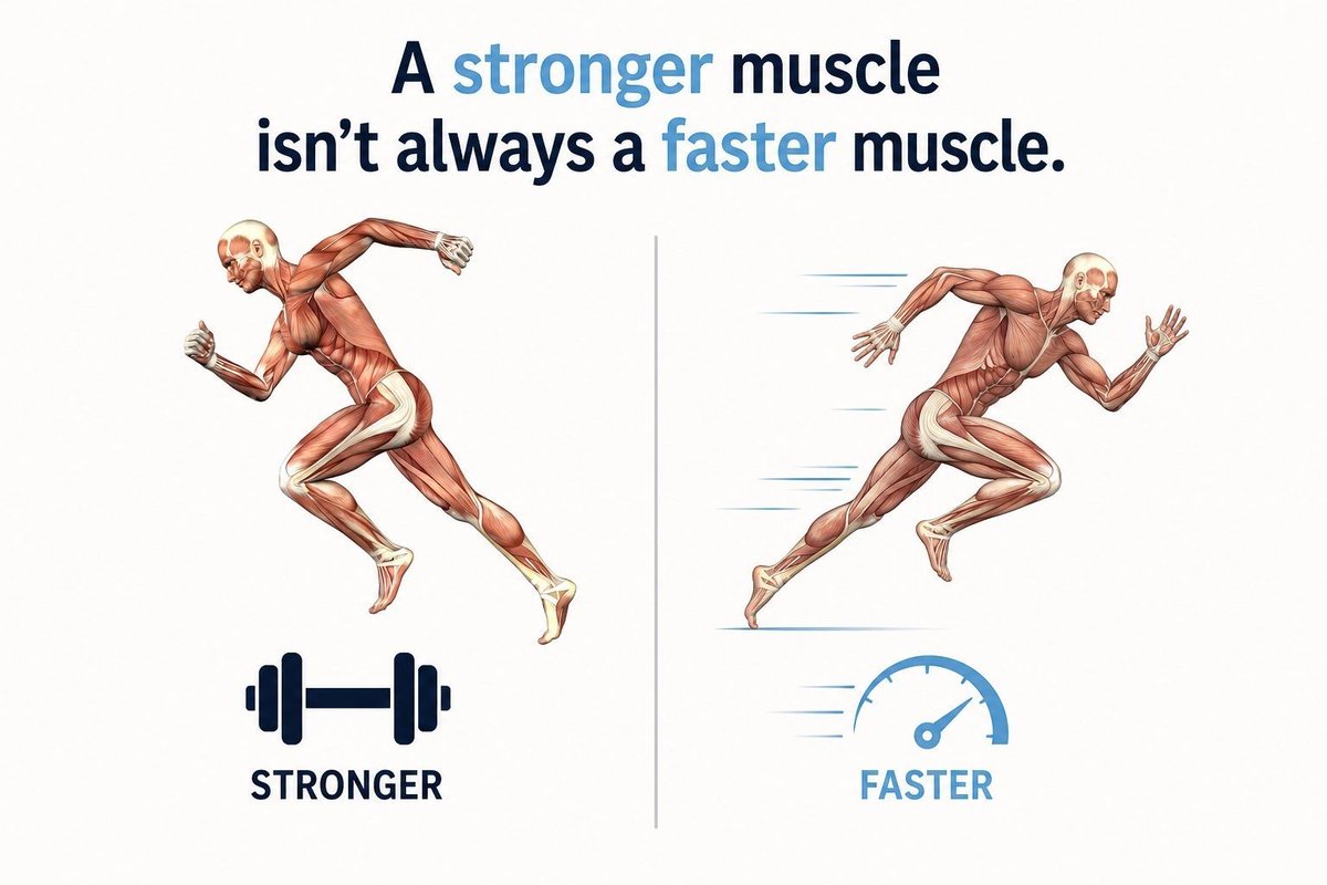TMGBMC's tweet photo. ๐ช A stronger muscle isn't always a faster muscle.
Strength and contraction speed are different muscle properties and both contribute to performance.
https://t.co/aECEsVnRby
#SportsScience #TMG #StrengthAndConditioning #MuscleFunction #SportsPerformance https://t.co/M7jdzlzVkc