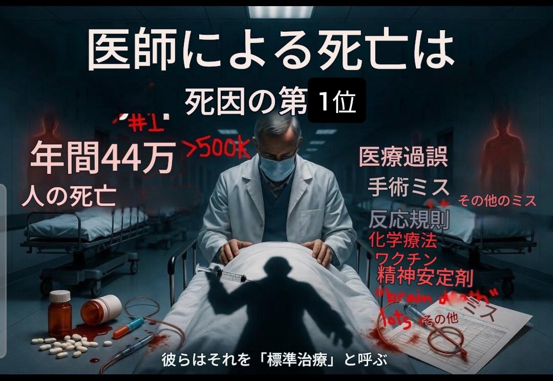 kuu331108's tweet photo. 🇺🇲医療死は死因の【第一位】
アメリカにならえの奴隷隠蔽国家日本は更に酷いかもしれませんね
日本は50万人どころの騒ぎではないでしょう

https://t.co/Qwoa6h6xFQ

#医療殺戮　#軍産医療複合体マフィア https://t.co/5WMgKxIdNU