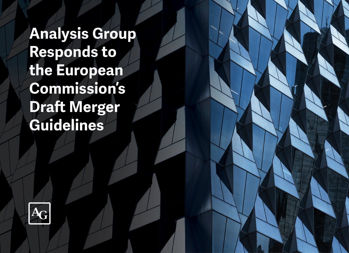 analysisgroup's tweet photo. AG competition experts responded to the European Commission's call for input on its Draft Merger Guidelines. Their report offers recommendations to support a more comprehensive, balanced, and modern framework for merger assessment in Europe. https://t.co/kzQMdbzvKH https://t.co/nucRX8A5HS