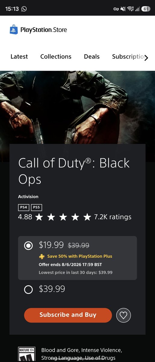 HuwTheRaider's tweet photo. @PochiCharmy @TheCardinalArts The ps store literally shows the game is $40 unless you're subscribed to PS plus https://t.co/abKzknGCwn