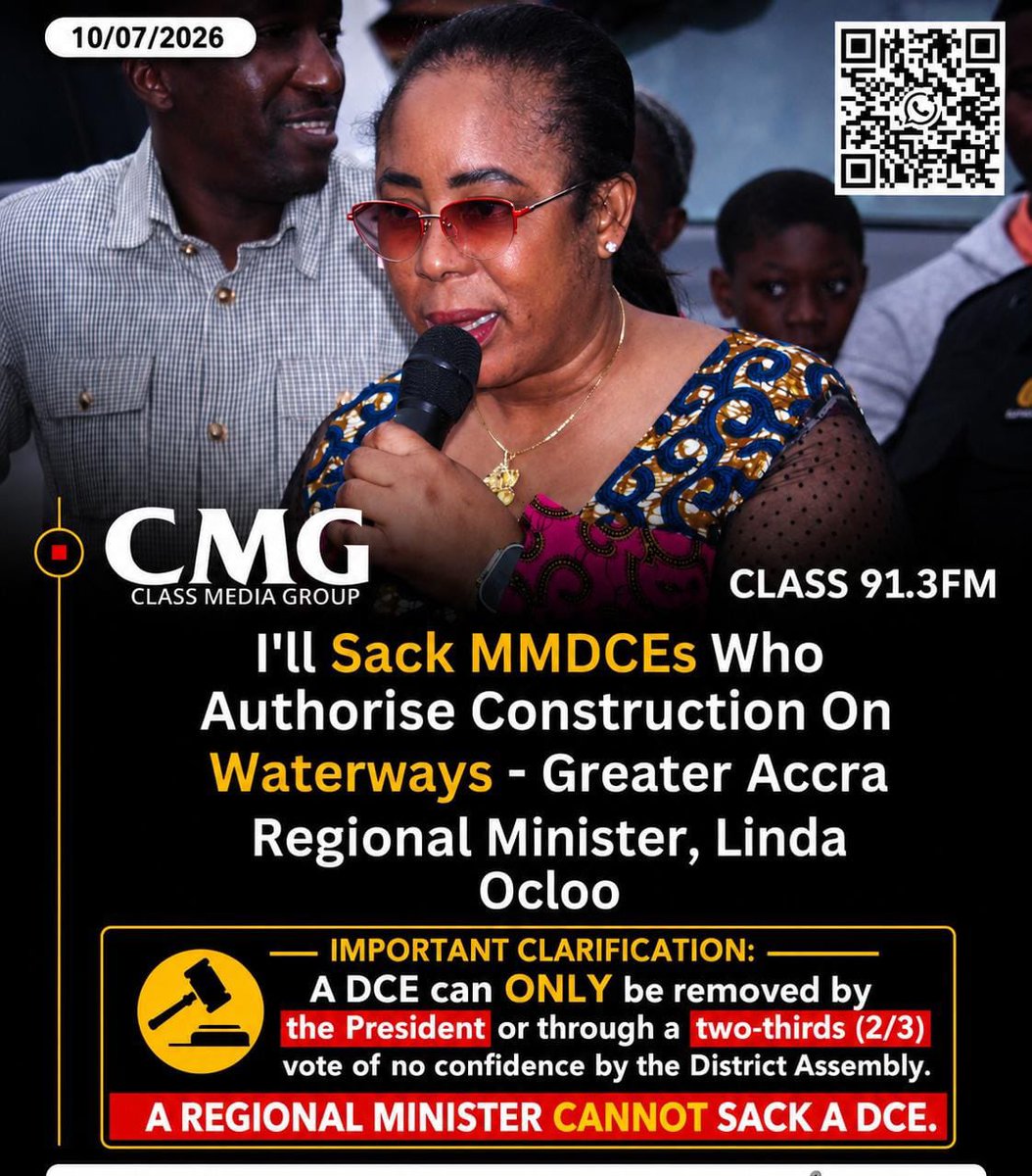 Koney_Man's tweet photo. A DCE can ONLY be removed by the President or through a two-thirds (2/3) vote of no confidence by the District Assembly. A Regional Minister CANNOT sack a DCE. https://t.co/yH0YBfwuqt