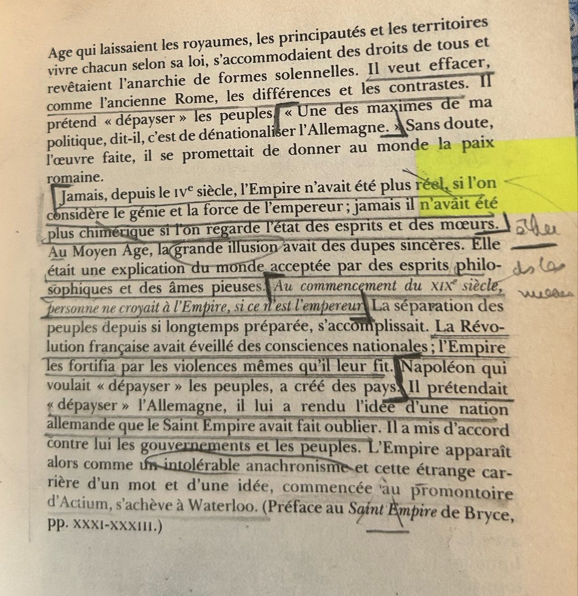 eliasssko's tweet photo. Lavisse sur l’entreprise de dénationalisation anachronique et chimérique de Napoléon, qui échoua à élaborer la « nation européenne » (Préface d’Ernest Lavisse, Saint Bryce, Le Saint-Empire romain germanique et l'Empire actuel d'Allemagne, 1890) https://t.co/IjUPOWoOtn