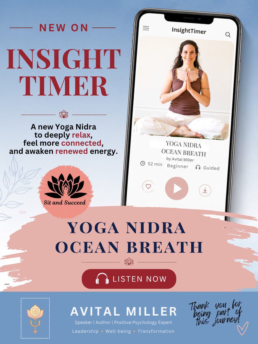 AvitalMiller's tweet photo. Deeply relax.
Feel more connected.
Awaken renewed energy.
๐ง Listen to Yoga Nidra Ocean Breath on Insight Timer:
https://t.co/6aZyQkDSuY
#InsightTimer #YogaNidra #Meditation #DeepRelaxation #Mindfulness https://t.co/Oqn5DOEPoW