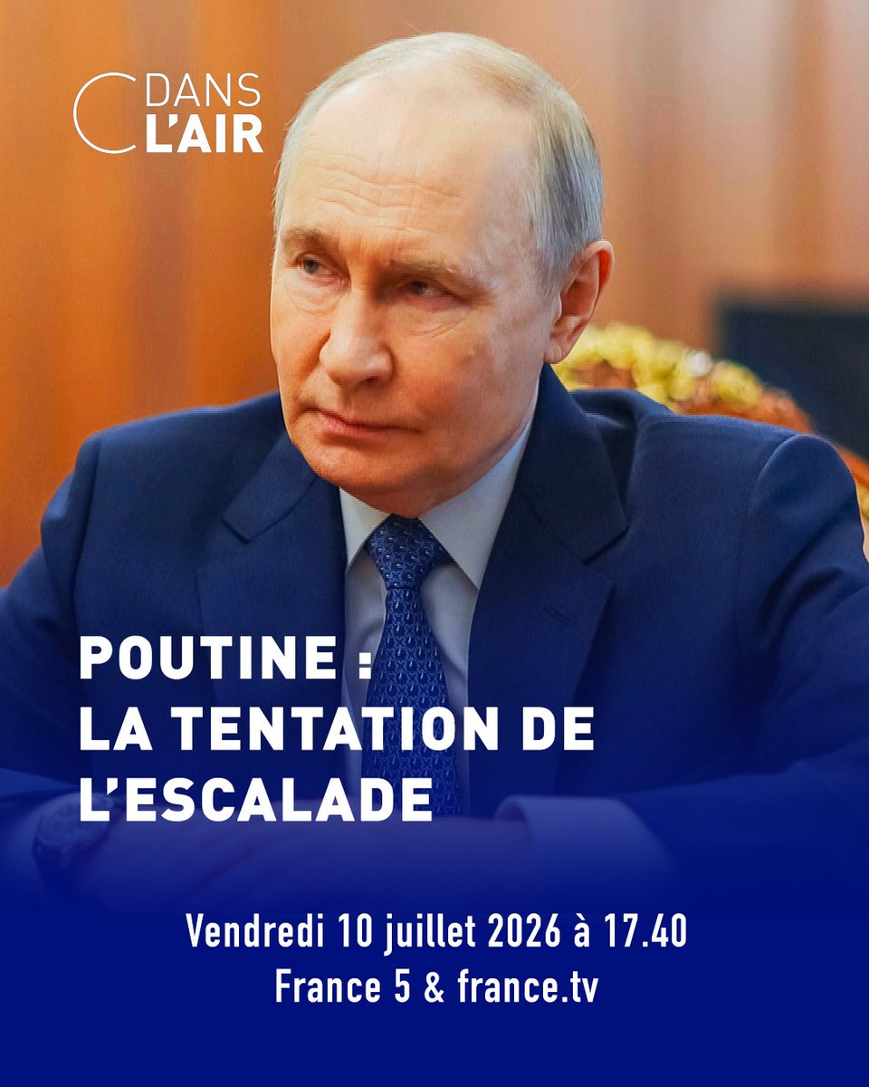 Cdanslair's tweet photo. ⬛ #Poutine : la tentation de l'escalade

C'est le sujet du jour de #cdanslair : https://t.co/1LjLGSxz9X

@AureCasse vous donne rendez-vous avec @trinquand, @lucasmenget, @ilasserre et @elenavolochine.

Rdv à 17.40 sur France 5 !

#Russie #Ukraine #OTAN https://t.co/QoJA0PFnLe