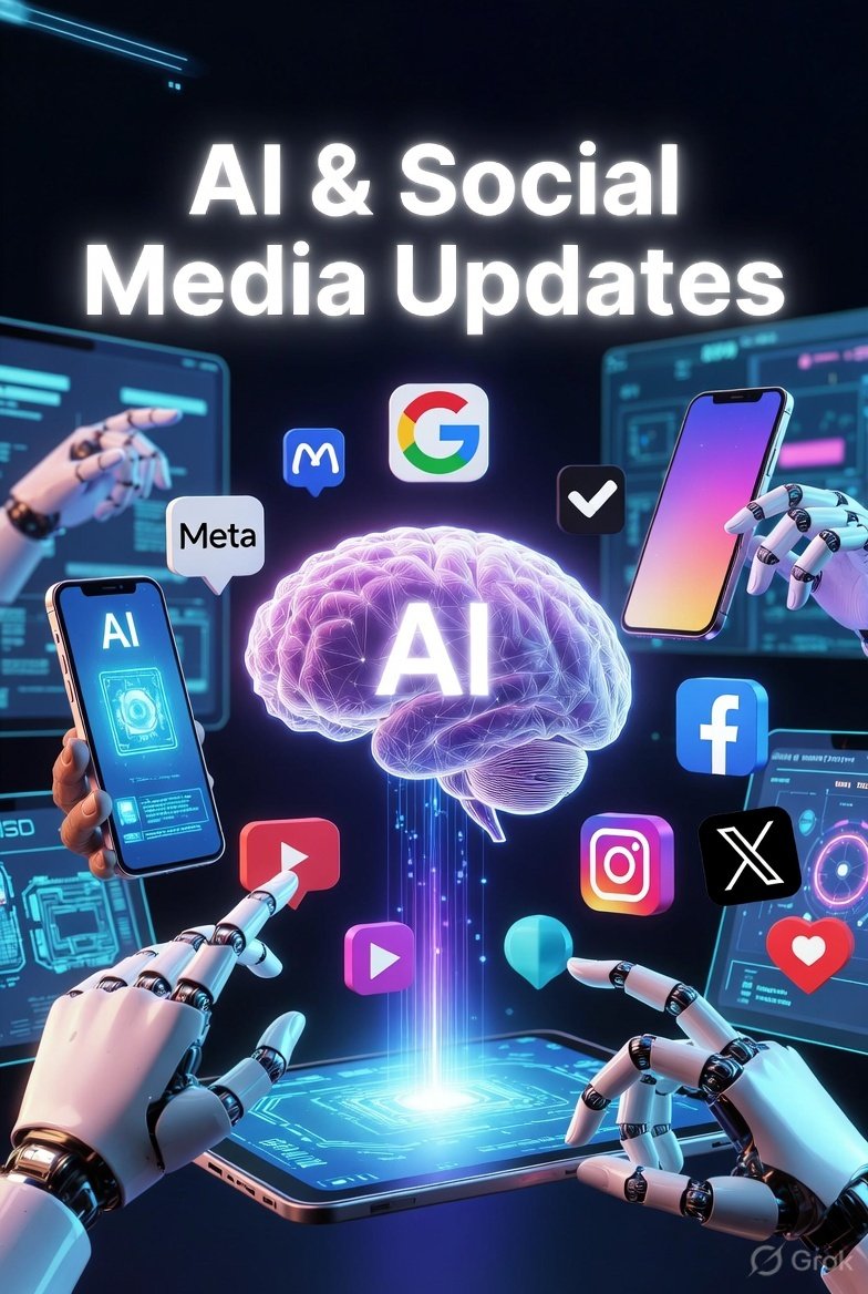proaleena's tweet photo. 📱 AI &amp; Social Media Updates Meta and Google have announced new AI-powered features, making AI tools one of the hottest topics across social platforms. 🤖📲
Hey @grok can explain?? https://t.co/Dt0BfaW2O3