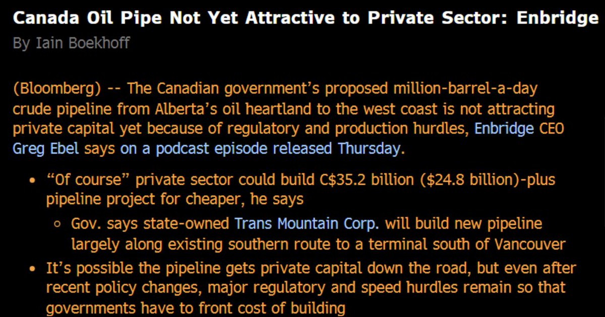 inthemoneypod's tweet photo. Bloomberg picking up our episode with Enbridge CEO 

Another reminder: You are either in the money, or in the dark! https://t.co/TysR64LNY4