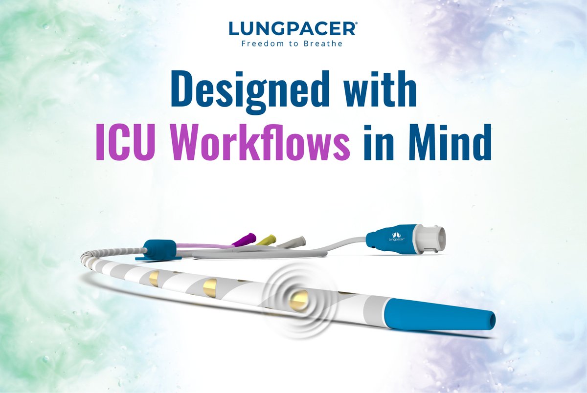 lungpacer's tweet photo. For respiratory therapists, any new ICU therapy needs to fit the workflow.

AeroPace was designed with ICU workflows in mind. The temporary, transvenous AeroPace Neurostimulation Catheter uses a familiar CVC access technique, with Therapy  delivered twice daily. 

RTs managing daily liberation protocols can use AeroPace as a powerful new part of their existing approach to ventilator weaning.

Learn more about how AeroPace works at https://t.co/sYSxU69SQ3

#AeroPace #Lungpacer #VentilatorLiberation #RespiratoryTherapy #ICU #CriticalCare

AeroPace is FDA-approved for improved weaning success in patients on mechanical ventilation ≥96 hrs and who have not weaned. Not for use in patients with implantable electronic devices. ISI: https://t.co/bw51BLlwtd