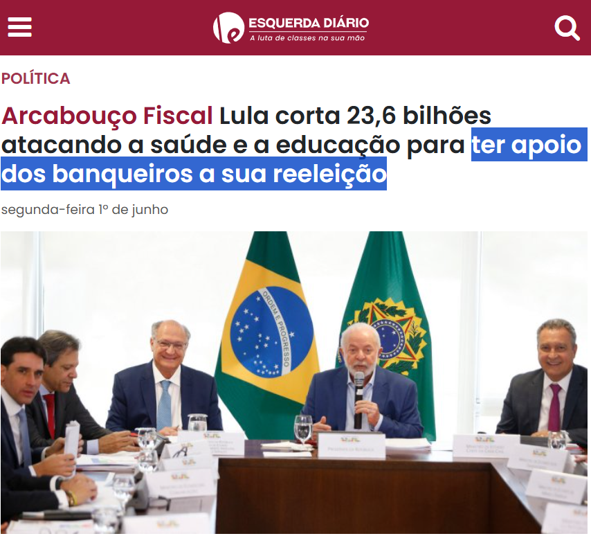 Luccas1964's tweet photo. Arcabouço Fiscal Governo Lula corta 23,6 bilhões atacando a saúde e a educação para ter apoio dos banqueiros a sua reeleição

Até a Extrema Esquerda está revoltada com o painho... https://t.co/IWLFk1yTUO