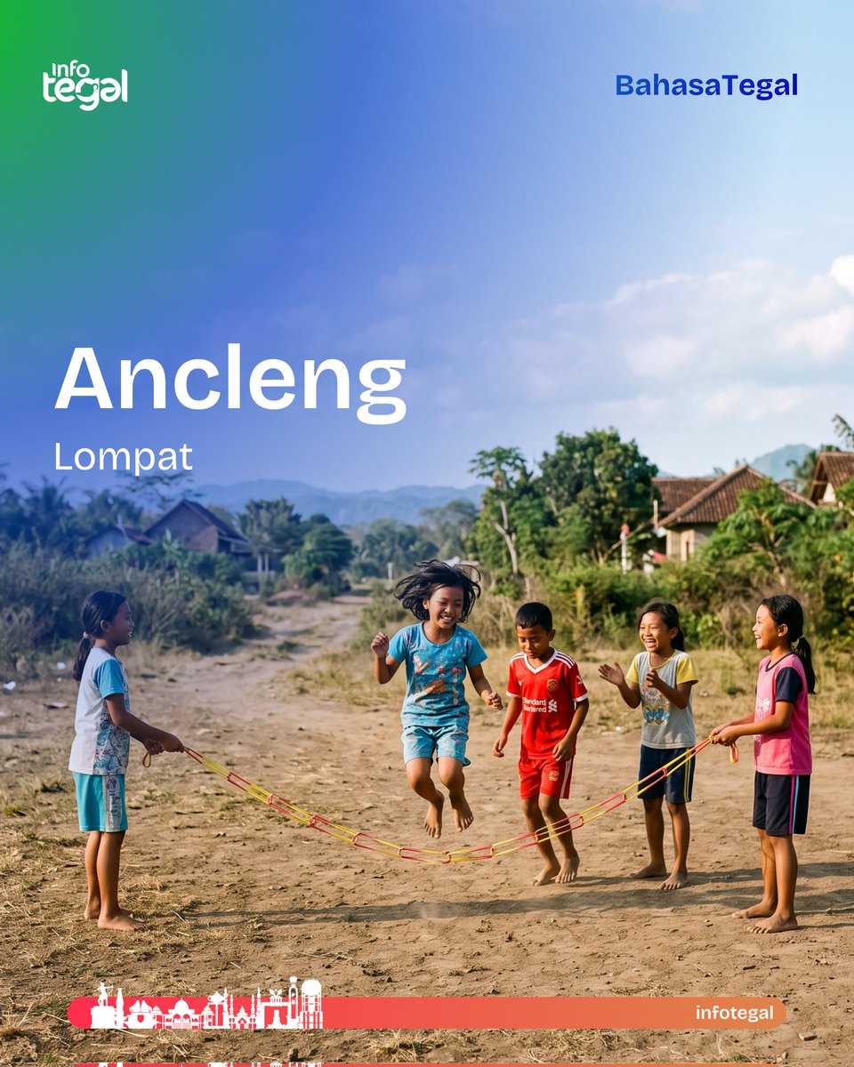infotegal's tweet photo. Esih pada kelingan jamane cilik dolanan yeye nang latar, ancleng-anclengan karo kancane?
Cung, sapa sing pengen balik dadi bocah cilik maning dolanan yeye karo kancane?
Ikuti #bahasategal yang unik-unik setiap Jum'at di @infotegal.
#Tegal #Slawi #infotegal https://t.co/xBH5b1f7jp