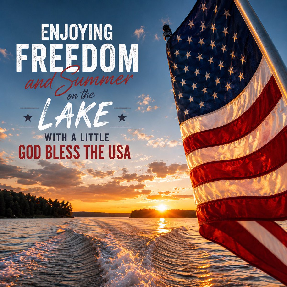 TheLeeGreenwood's tweet photo. Do you have a favorite photo or video from the lake featuring the American flag? Share it in the comments below—I’d love to see how you’re celebrating summer and freedom.

DOWNLOAD &amp; STREAM https://t.co/k1tE0enSsY 

#GodBlessTheUSA #USA #AmericanFlag https://t.co/VnRu9M3HKt