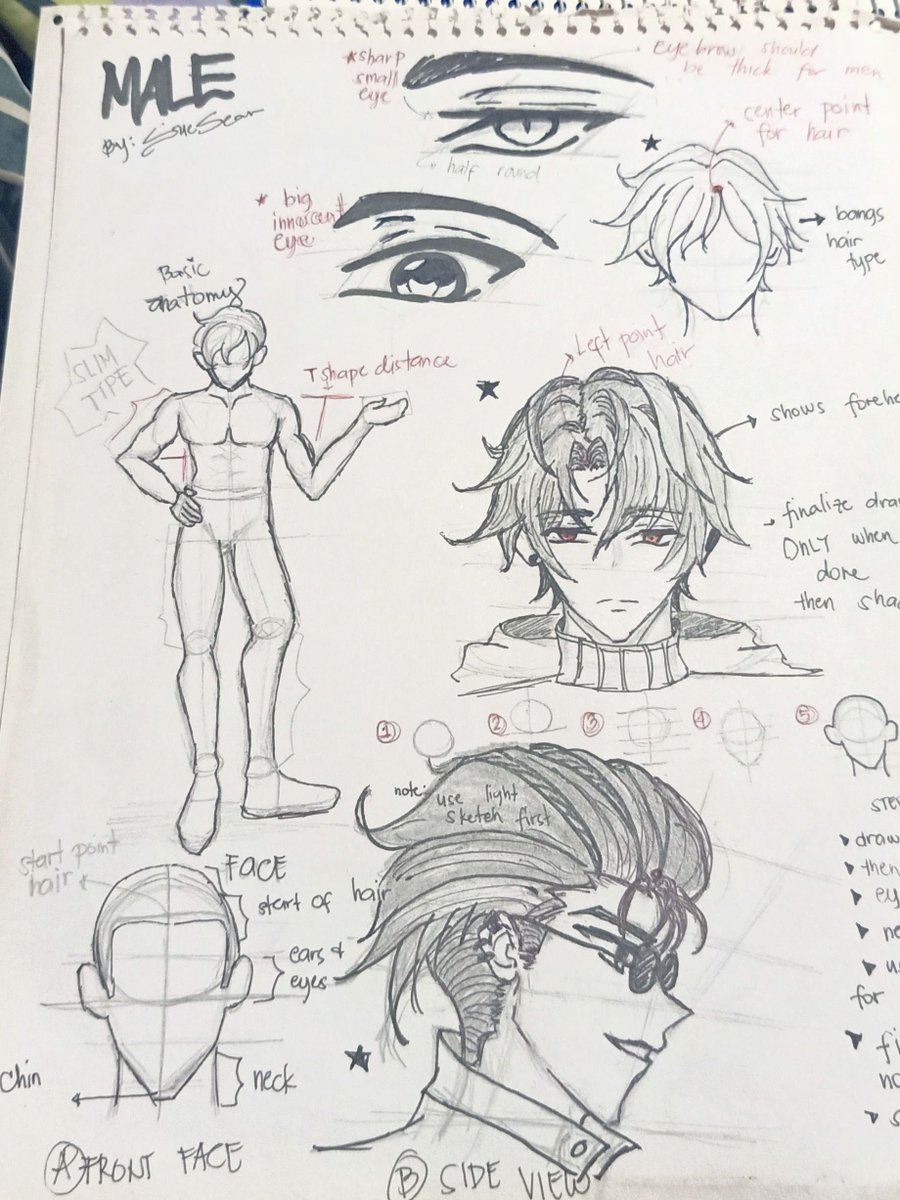 Ore_Seu's tweet photo. The time I'm practicing on how to draw by instructions yet I don't use them lol. Like some draw circle first for the head, others do the eyes first. A sketch I made way back before. https://t.co/hWPXxROBzX