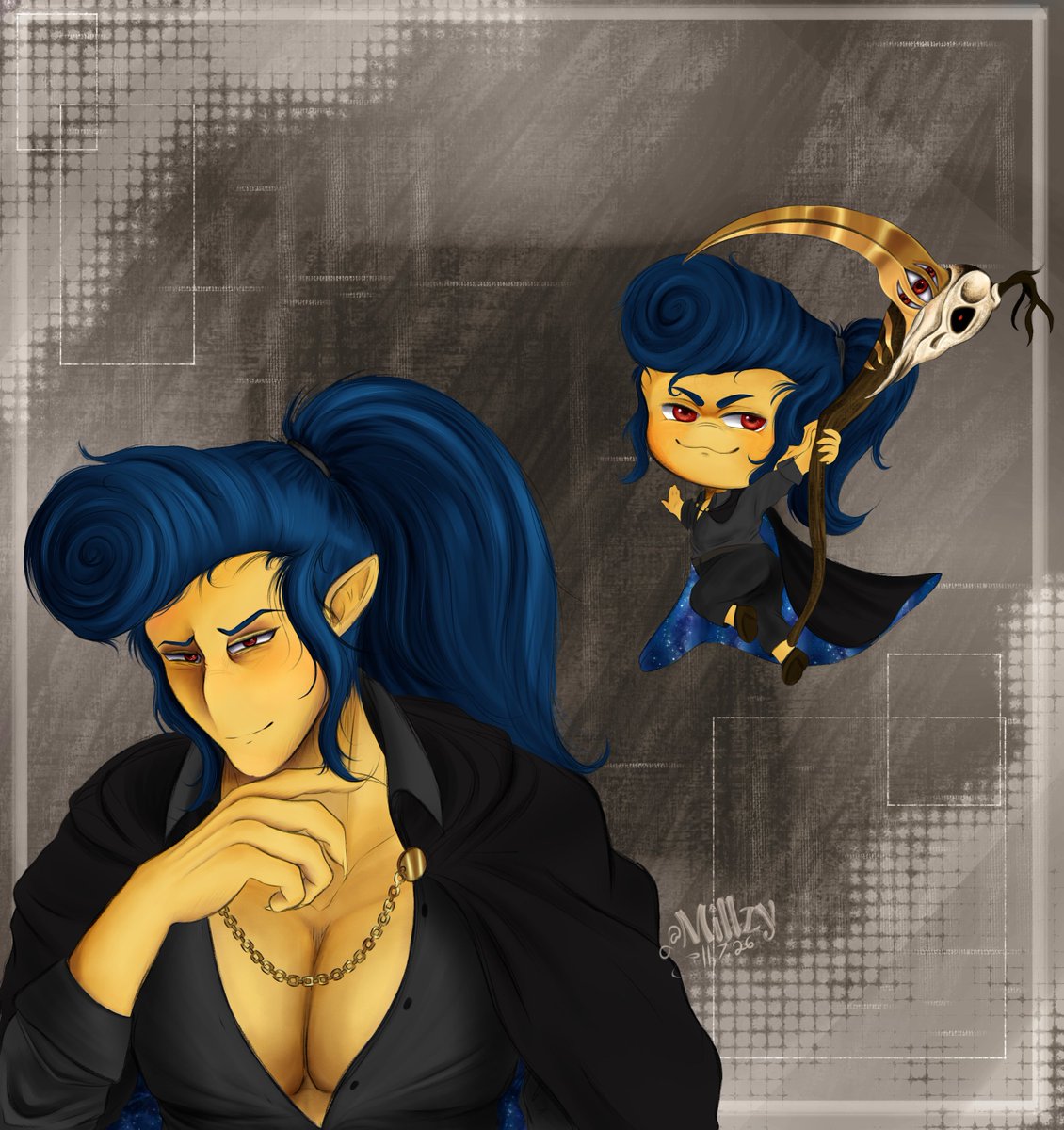 Millzy0423's tweet photo. I present more art! :D 

Death wally belongs to the fantastical @TheRealDeLacey 

#Fanart #Welcomehomeau #DeathWally https://t.co/QhqC8WJoxy