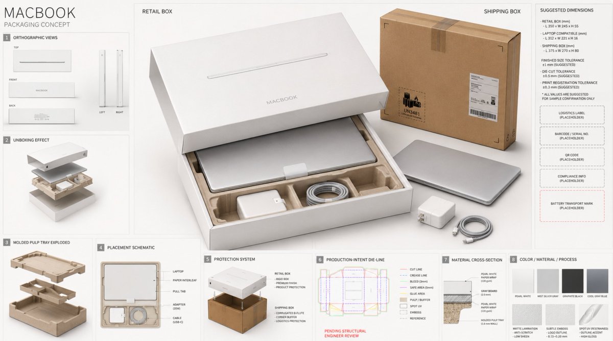 High-End Laptop Packaging Concept Board
