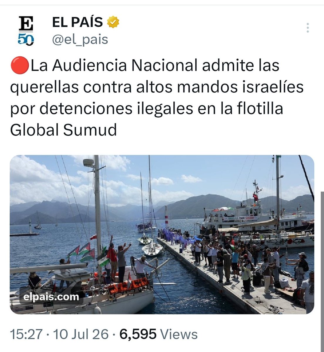 AmandaMeyerh's tweet photo. Presentamos querella en nombre de l@s tripulantes secuestrados por las autoridades militares de Israel.
Hoy, por fin, la Audiencia Nacional admite a trámite la querella.
Israel debe pagar por sus crímenes horribles. 
Israel no puede quedar impune. https://t.co/AkWDyVndit