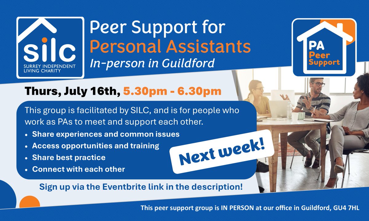 Support_Finder's tweet photo. Our next facilitated IN-PERSON peer support group for PAs to meet and support each other is on 16th July at 5.30pm! Sign up via Eventbrite: https://t.co/G4hwdiXD5l.
#PeerSupport https://t.co/0VYNF987q7