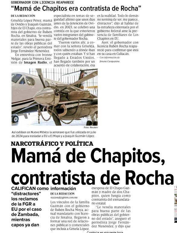 AlexItesm's tweet photo. Con Morena todo es posible, hasta hacer contratista a la mamá de los Chapitos

Pues si, eso hizo Rocha Moya, la mamá de los Chapitos Griselda López Pérez, le vendía materias para la mayoría de las obras públicas del estado

Entonces había vínculo o no del narcogobernador con el cártel de Sinaloa?