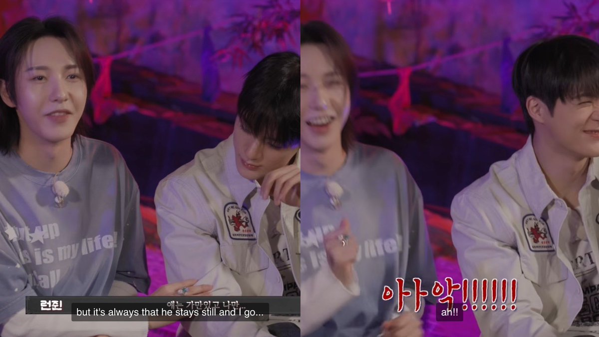 aijiyw's tweet photo. •renjun raising jeno’s hand when asked who doesn’t feel horror
•renjun who always says how jeno stays still while he’ll scream when watching horror movies tgt
•jeno who said renjun gets annoyed when it’s scary and says a lot of things on the side
•renjun who says jeno gets surprised too and jeno agrees he does get scared too

23z will just know this about each other way too well, our horror movies duo 🦊🐶🥹