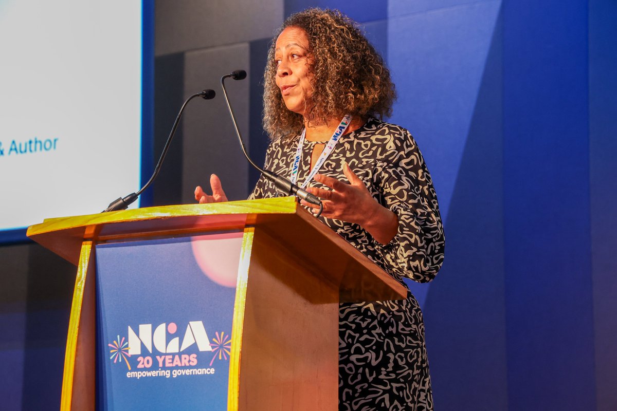 NGAMedia's tweet photo. ⚖️ @Evelynforde1 discusses the importance of representation and equitable leadership in our afternoon address.

She encourages our delegates to think beyond their statutory responsibilities and consider how their decisions shape the lives of pupils and families.

#NGAconf https://t.co/DEqyNgkFua