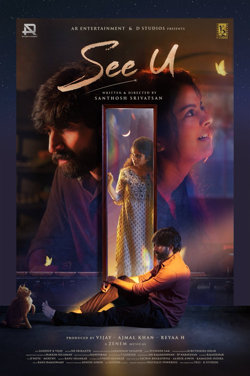 rameshlaus's tweet photo. A fresh pairing, a promising love story, and a first look that instantly grabs your attention ❤️

Kishen Das and Sanjana bring a refreshing chemistry to the screen, while the makers of blockbuster #Eleven step into an all-new romantic space with #SeeU ✨

Presenting the First Look of
@ARentertainoffl Production No. 4
#SeeU - Starring - @kishendas @isanjkayy

Written & Directed By @santhoshsrivtsn

@akshaya__31
#Arunkumar
@evamkarthik
@ZenemOfficial
@sandeepkvijay_
@srikanth_nb
@_STUNNER_SAM
@Kiruthikhasekar
@dineshashok_13
@AdvocateReyaa
#DirectorVijay
@ARentertainoffl
@prosathish 
@S2MediaOfficial
#DigitallyPowerful.