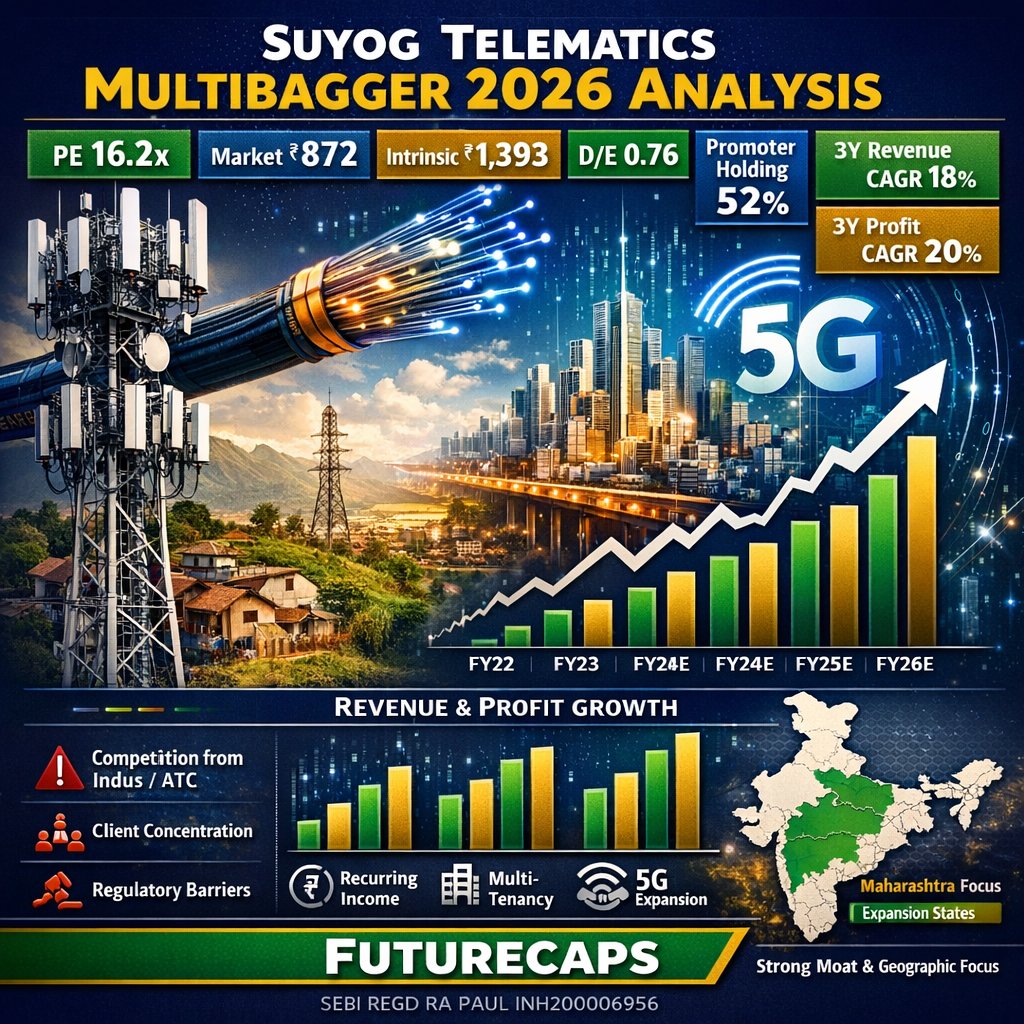 futurecaps's tweet photo. 🚀 Ready to uncover potential? Our latest analysis dives deep into Suyog Telematics, a stock generating buzz as a possible multibagger by 2026. Discover the factors that could drive its incredible growth and why it's catching the eye of serious investors. https://t.co/XDnAI0VTyX