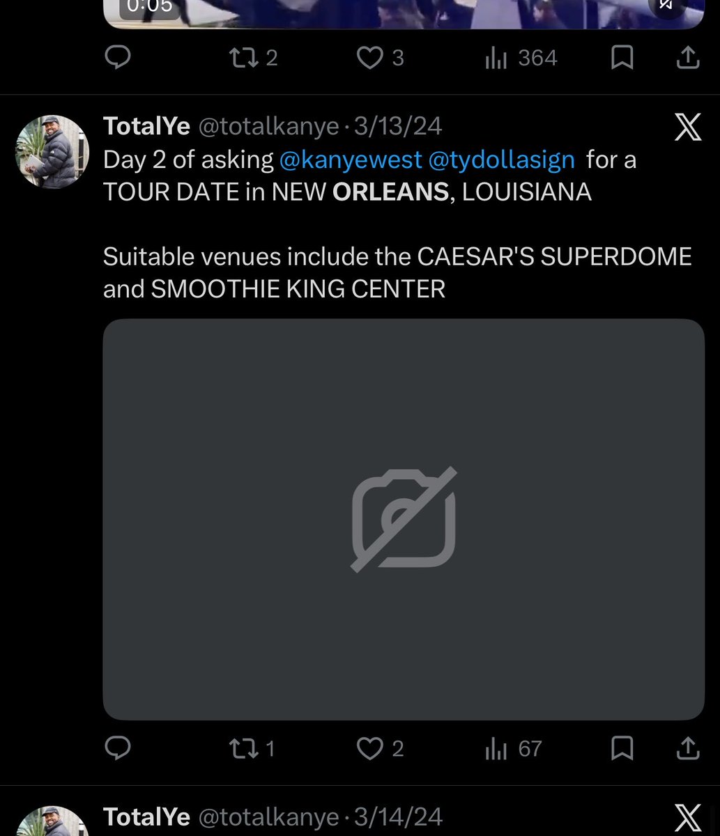 totalkanye1's tweet photo. After more than two years of waiting, Ye is finally coming to New Orleans ⚜️

As your LOUISIANA YE COMM LEADER, I am happy to welcome the GREATER INTERNATIONAL YE COMMUNITY TO NEW ORLEANS next month

Please BE SURE TO CHECK IN BELOW &amp; let me know if you will be attending! https://t.co/yxYkUFnCuU