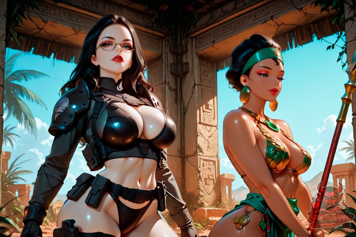 JackTheRip77160's tweet photo. When the modern world collides with antiquity. Francesca ends up in the Mayan empire, and meets Chicha, Pacha's wife.

#BikiniarmorfridayAI by @Jennyyjennyy_05 &amp; @theway2377 + #FunWithFriendsFridayAI by @rogue_mai and @soulforged77

#AIart #StableDiffusion #DigitalArt #SFW https://t.co/l2EOn6oJ3Y
