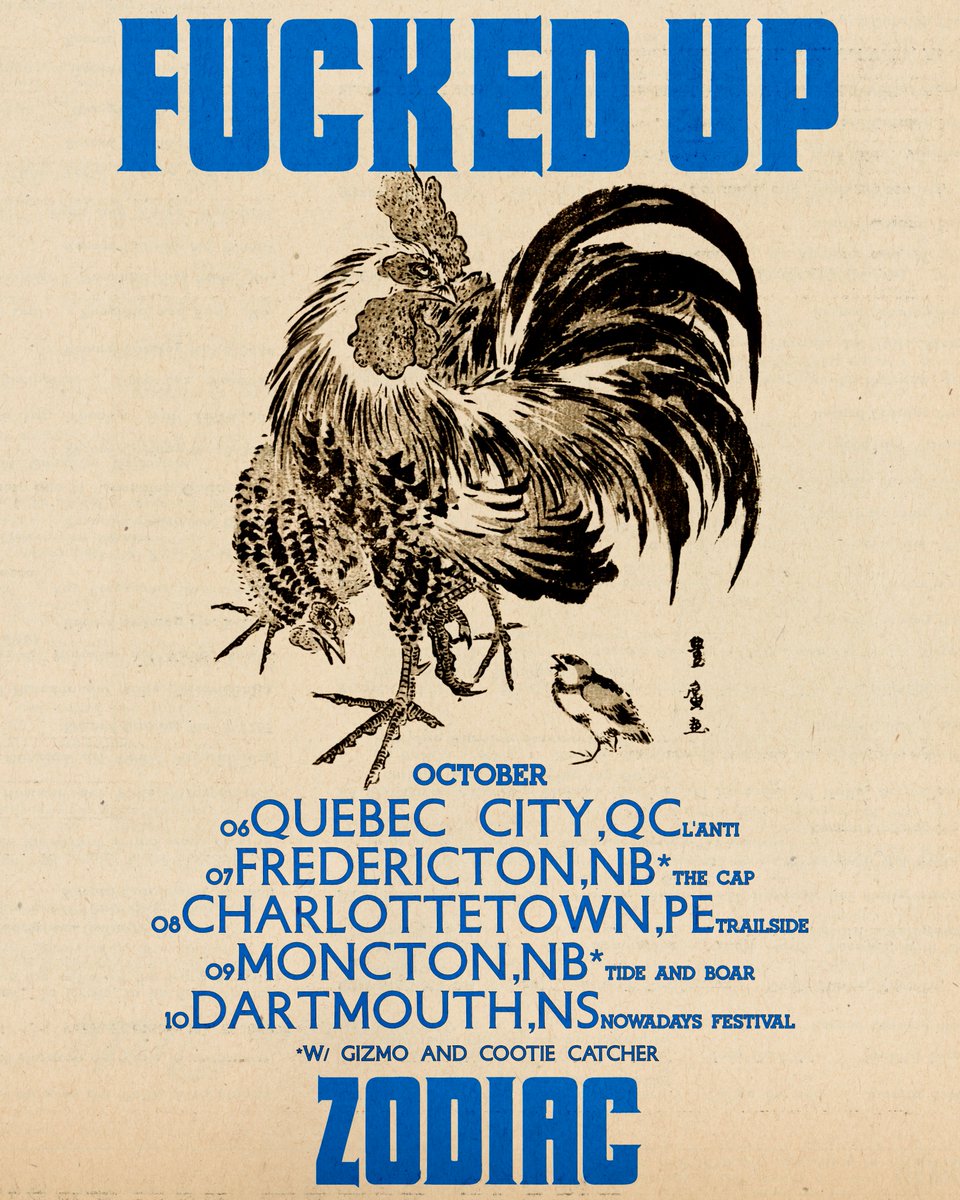 FUCKEDUP's tweet photo. QC/Fredericton/Charlottetown/Moncton/Dartmouth on sale NOW
https://t.co/A2iFkjbkzb https://t.co/irsvGsTkEo
