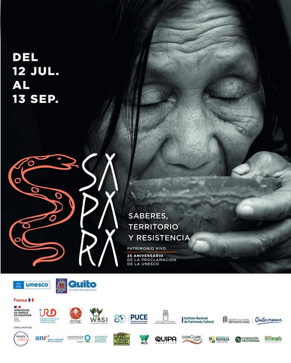 congope_ec's tweet photo. Sapara: Saberes, territorio y resistencia✨ llega a Quito con una exposición fotográfica inmersiva que invita a descubrir la riqueza cultural y los saberes ancestrales del pueblo Sapara.
Fecha: 12 de julio | 11h00 Ubicación: Centro Cultural Metropolitano 🎟️ Entrada libre
Una experiencia para conectar con la memoria, el territorio y la Amazonía. ✨
#Sapara #Quito #CulturaViva #Amazonía #PatrimonioCultural