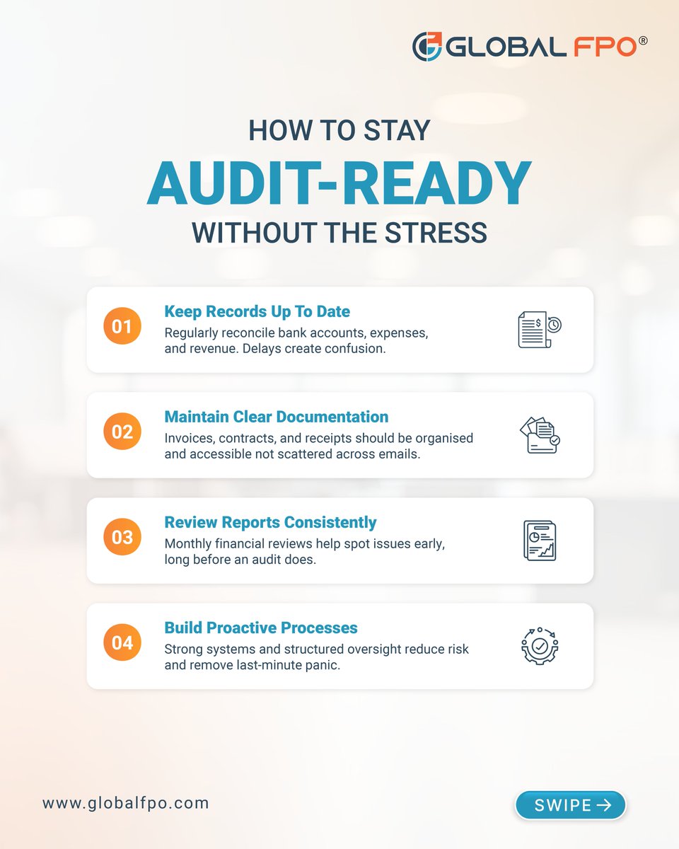 global_fpo's tweet photo. Audits are easier when you're prepared all year, not just at year end.

Stay compliant, reduce stress, and face every audit with confidence. Let Global FPO handle the details while you focus on growing your business.

free consultation- https://t.co/ZxXLqRFVKf

#AuditSupport https://t.co/JzELhlTWmy