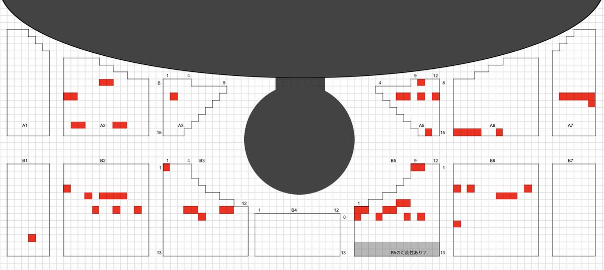 llemmosf's tweet photo. 帝劇ライブ神戸座席予想最新版(7/10 23:32)です。
印のある座席以外をお持ちの方はお教えいただけますと幸いです。 https://t.co/dWdvposyMr