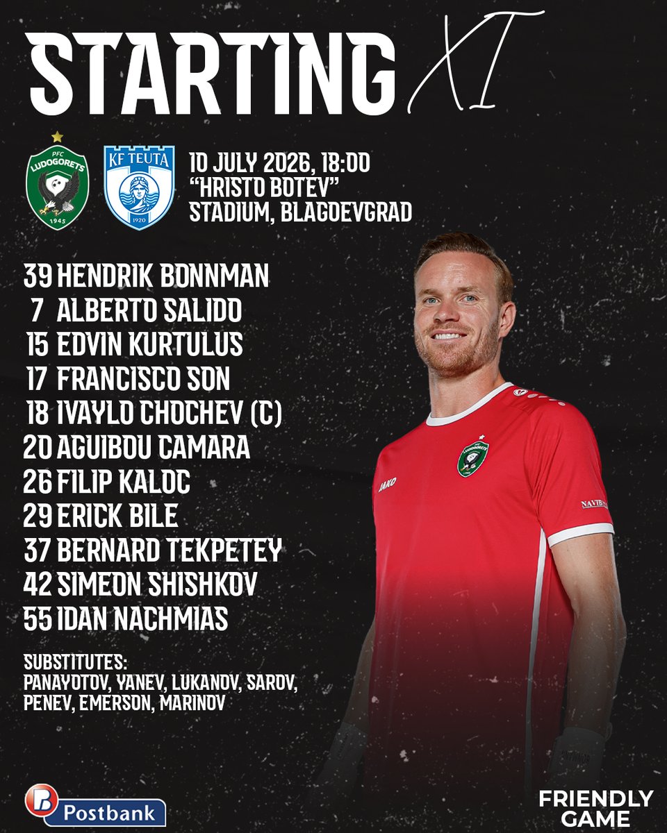 Ludogorets1945's tweet photo. ⚽ Ludogorets' line - up vs Teuta

#ludogorets #teuta #ludogoretsteuta https://t.co/pRgA7kP4f0