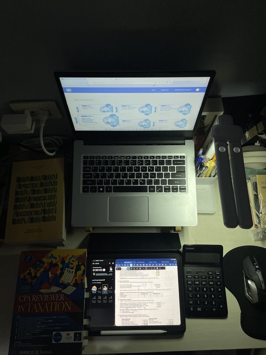 billfCPA's tweet photo. study log | 07.10.26
far-tax day! (deadly combo)
far recall: investment in equity securities, investment in associates, investment property, and funds and other long-term investments
tax prerec: itemized deductions (😵)
focus fuels future.
#studytwt #cpatwt https://t.co/4Rr93nYCur