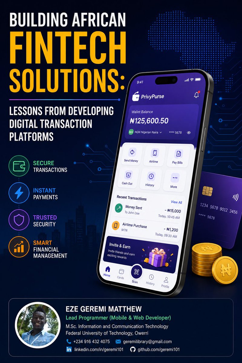 geremi101's tweet photo. BUILDING AFRICAN FINTECH SOLUTIONS https://t.co/ZOgL9mklVv
