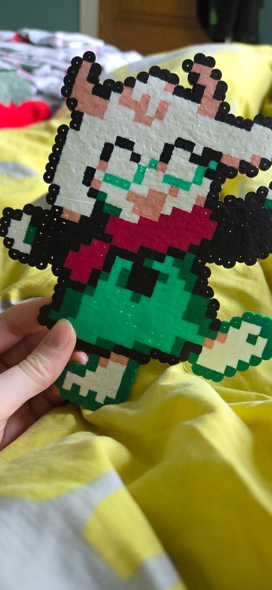 Knownmints's tweet photo. Pearler ralsei bead ralsei deltarune with pearler beads took me #67 hours #pearler #ralsei https://t.co/cbPPRpngOG