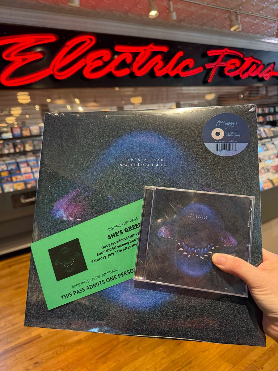 efetusmpls's tweet photo. Happy release day to @shes_green! Get your Swallowtail vinyl or CD here now and get a pass to get it signed after they play in the store Saturday at 3pm. (Online ordering will be turned off at 1pm Saturday but you'll be able to purchase at the counter).
https://t.co/u74VjIglAy https://t.co/w1Rxfkojnl
