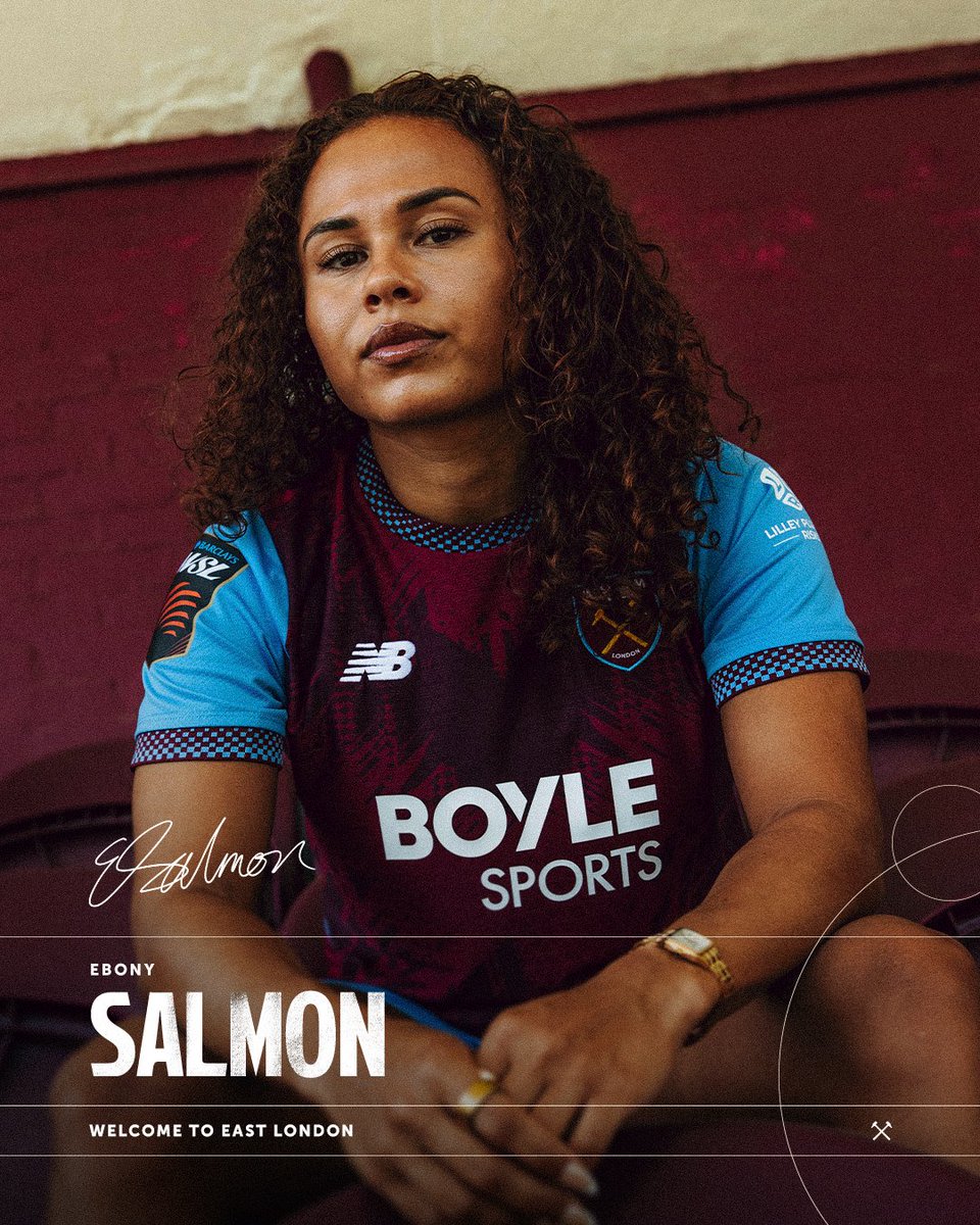 WestHamWomen's tweet photo. Ebony’s here ⚒️

West Ham United is delighted to announce the signing of Ebony Salmon.