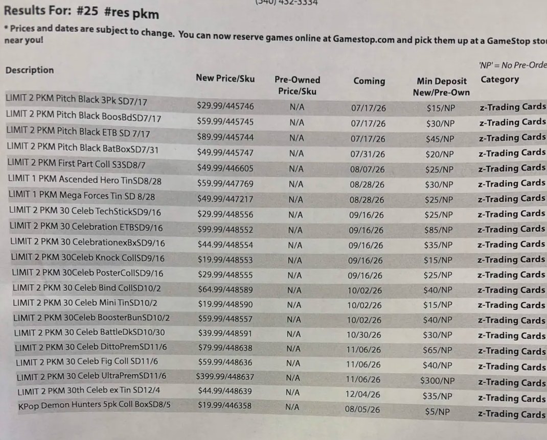 CardPurchaser's tweet photo. GameStop lowered pre-order prices on Pokemon 30th https://t.co/Ob0dMVXfvP