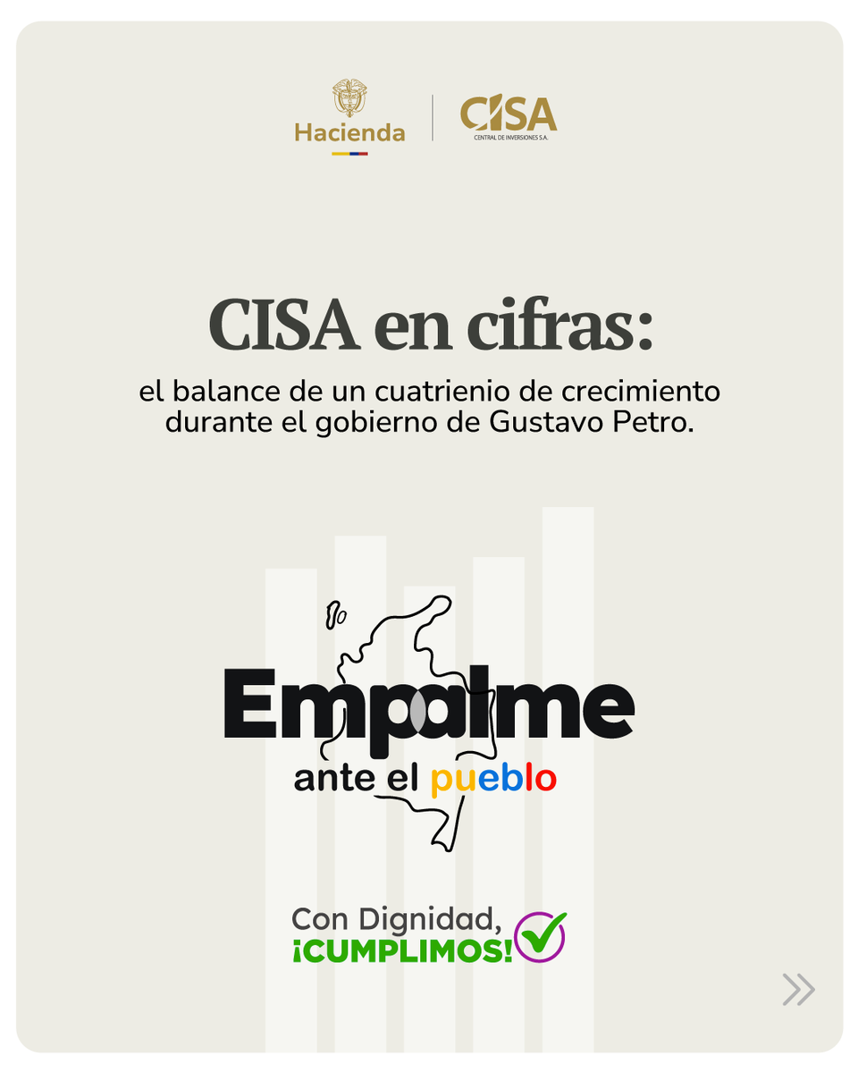 CISA_CENTRAL's tweet photo. Entre 2022 y 2025, CISA registró avances en sus principales indicadores financieros: el patrimonio, los ingresos operacionales y los activos tuvieron un incremento significativo; https://t.co/1Ztsi3JGFO