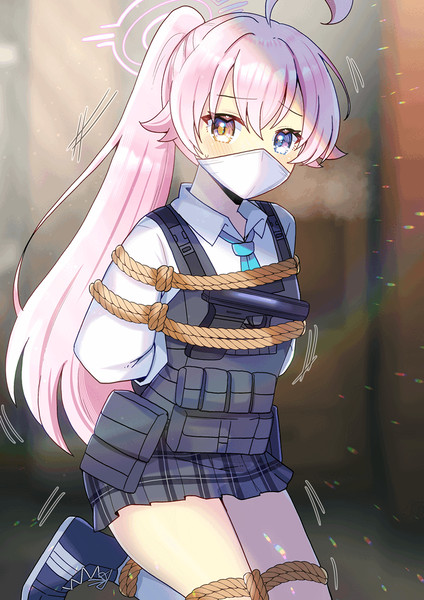 kou_hiyoyo's tweet photo. 遅ればせながら…縛られホシノ（ブルアカ）
 #縄の日 #ヒロピン https://t.co/Mku7hqe9YX