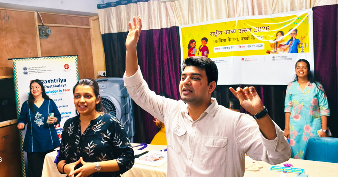 CRYINDIA's tweet photo. Every child deserves a stage. 🎤📖

Proud to be partnering with the Ministry of Education, Rashtriya e-Pustakalaya, and NCCL to help more children find their voice through Rashtriya Kavya Utsav 2026.

Because every voice deserves to be heard. ❤️ https://t.co/4jLIpNbtmn