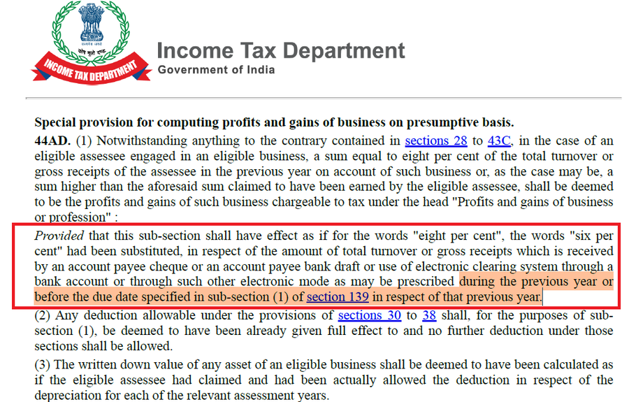AbhasHalakhandi's tweet photo. S.44AD & Unrealized Debtors - An important aspect which remains neglected!!       

Sales corresponding to Debtors which have NOT BEEN REALIZED till the due date of filing ITR [i.e. 31st Aug 26 for FY 25-26] are NOT ELIGIBLE for 6%.

Profit @ 8% to be deemed even if the same is realized in prescribed mode (A/c Payee Cheque, NEFT,RTGS etc.) later  on!

Mandatory ITR season post-Especially for Students 👨‍🎓 Follow for more such interesting #ITR related info👍 #ITRwithAbhas #Taxtrivia
